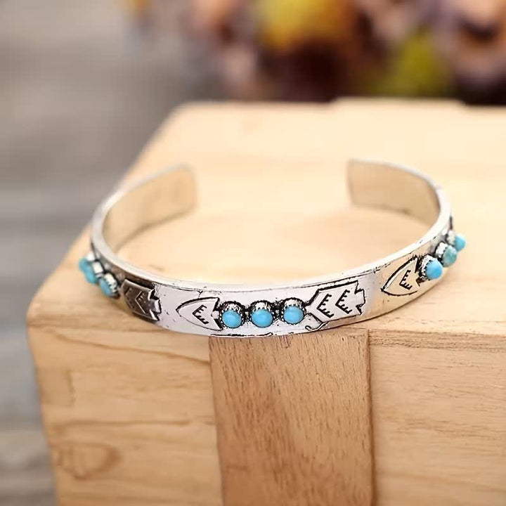 Sky Dots Türkis Boho Silberner Pfeil Offenes Armband - image 4