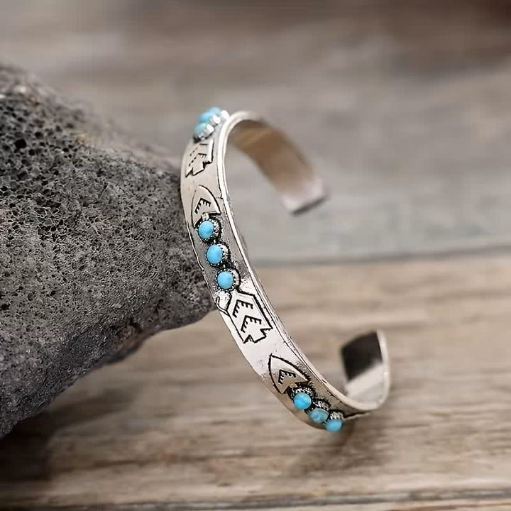 Sky Dots Türkis Boho Silberner Pfeil Offenes Armband - image 2