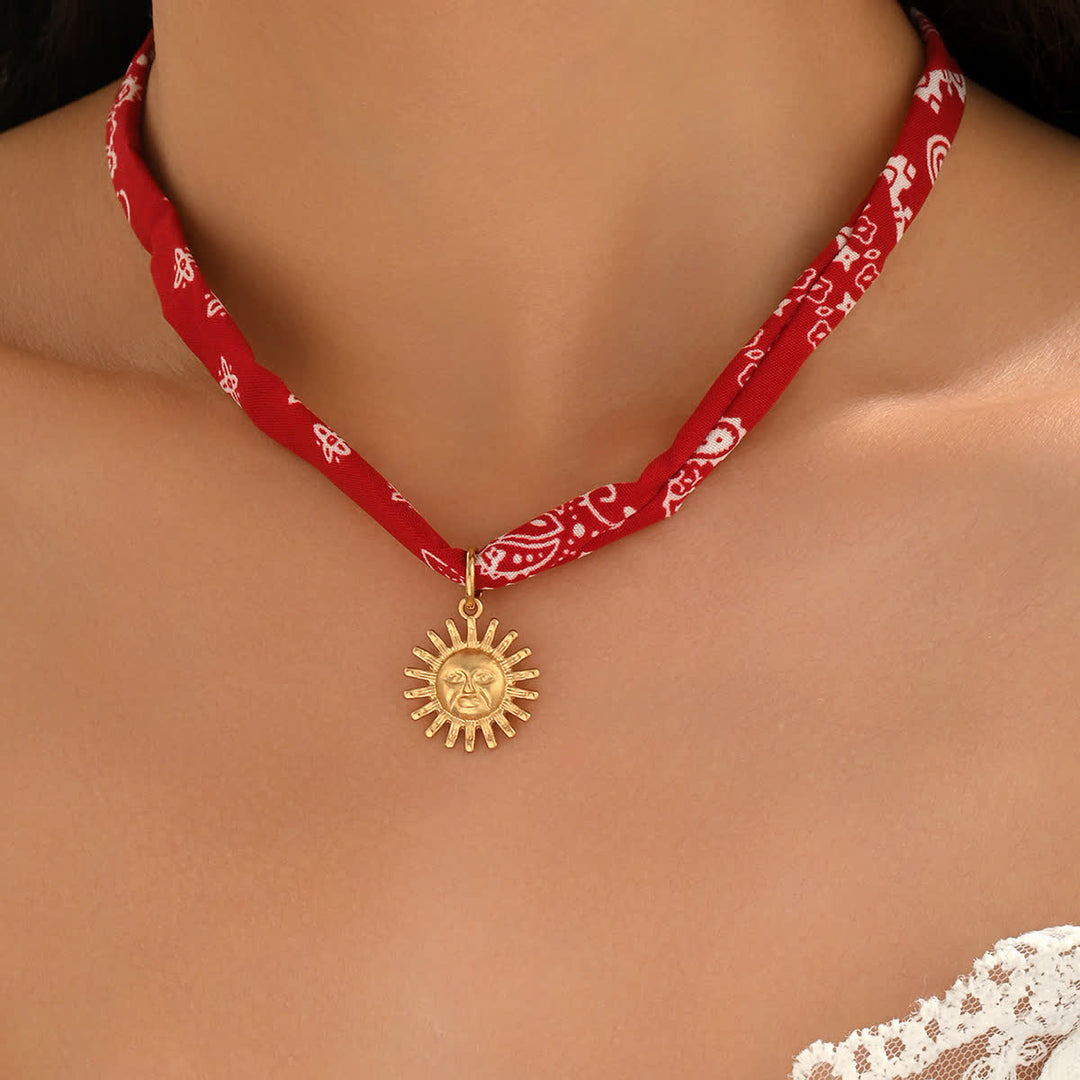 Rotes Bandana Sonnengöttin Paisley Schal Halskette - image 3