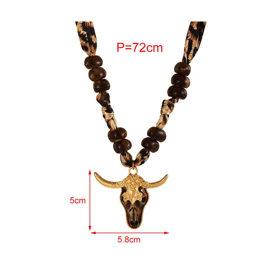 Desert Spirit Longhorn Leopard Boho Schal-Halsketten-Kollektion - image 7