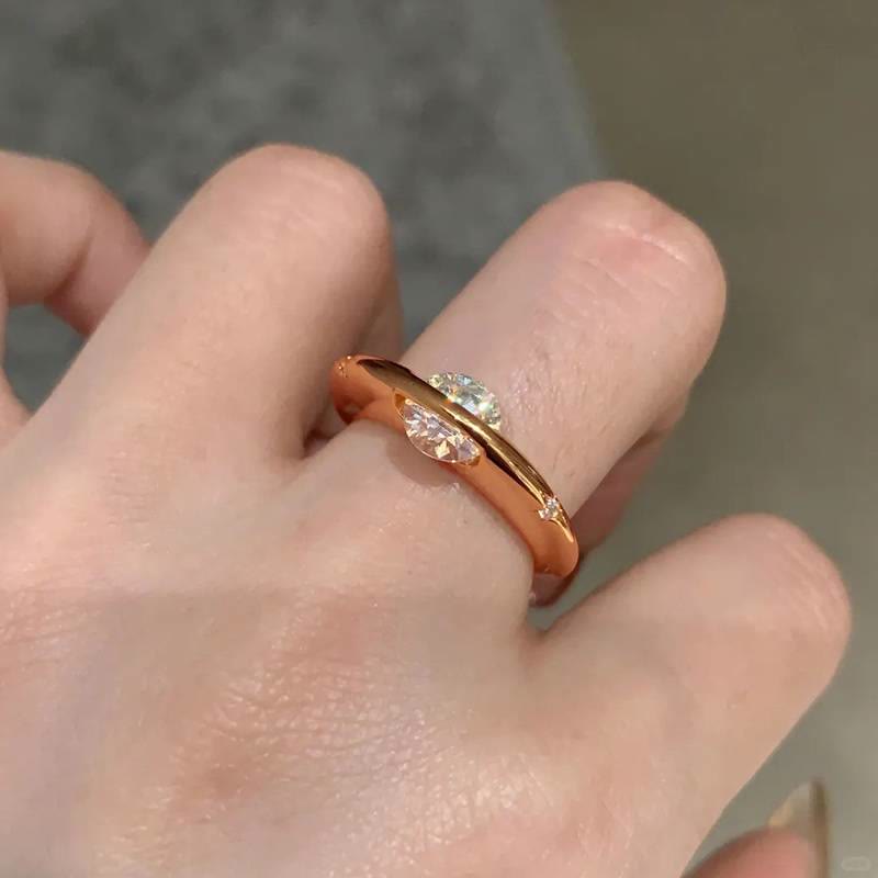 Drehbarer Planetenring, offener, verstellbarer, messingplattierter Goldring für Damen, täglich - Roségold - image 4