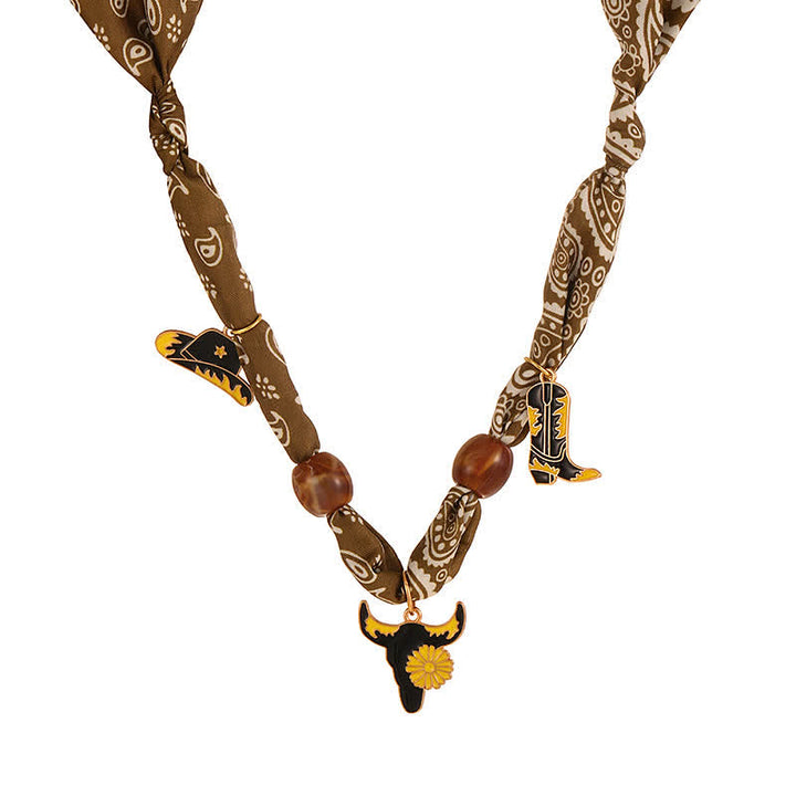 Boho Western Edition Cowboy Charms Schal-Halsketten-Kollektion - Braun - image 2