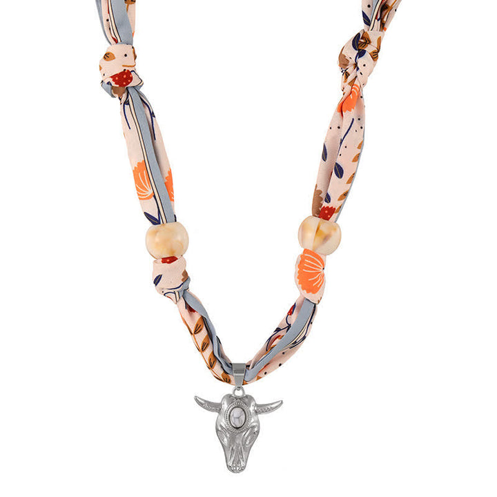 Western Spirit Longhorn Bull Türkis Schal Halskette Kollektion - Orange - image 9