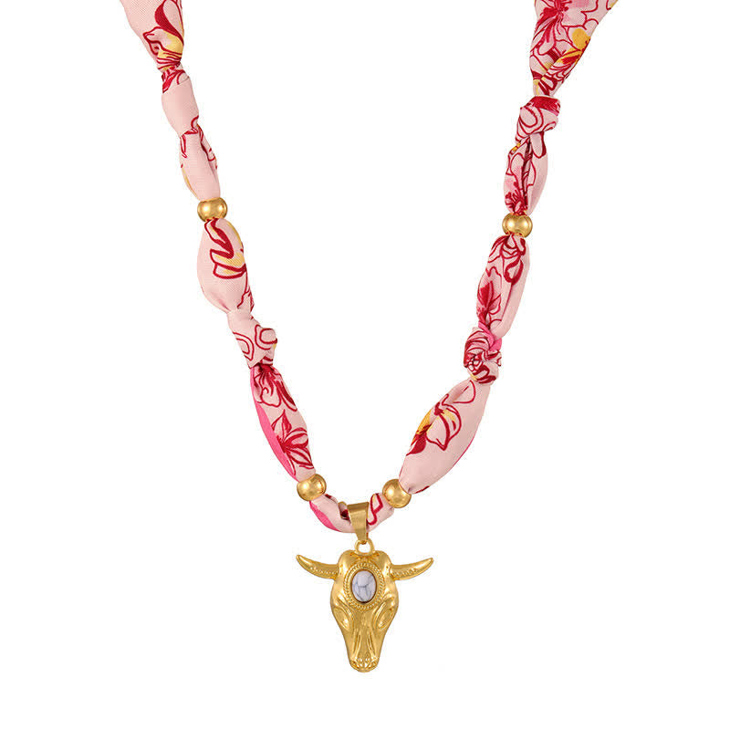 Western Spirit Longhorn Bull Türkis Schal Halskette Kollektion - Rosa - image 6