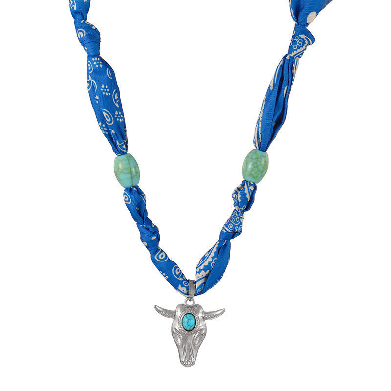 Western Spirit Longhorn Bull Türkis Schal Halskette Kollektion - Blau - image 8