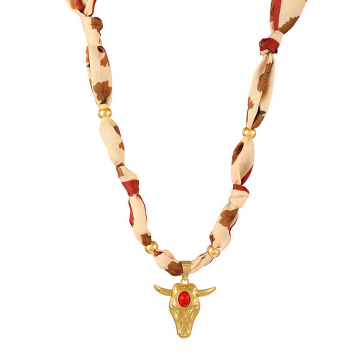 Western Spirit Longhorn Bull Türkis Schal Halskette Kollektion - Beige - image 5