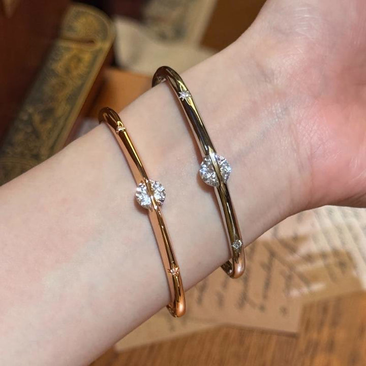 Armreif mit drehbarem Planeten-Zirkonia, Vintage-Armband aus kupferplattiertem Kupfer, Damenschmuck, Geschenkidee für Partys - image 2