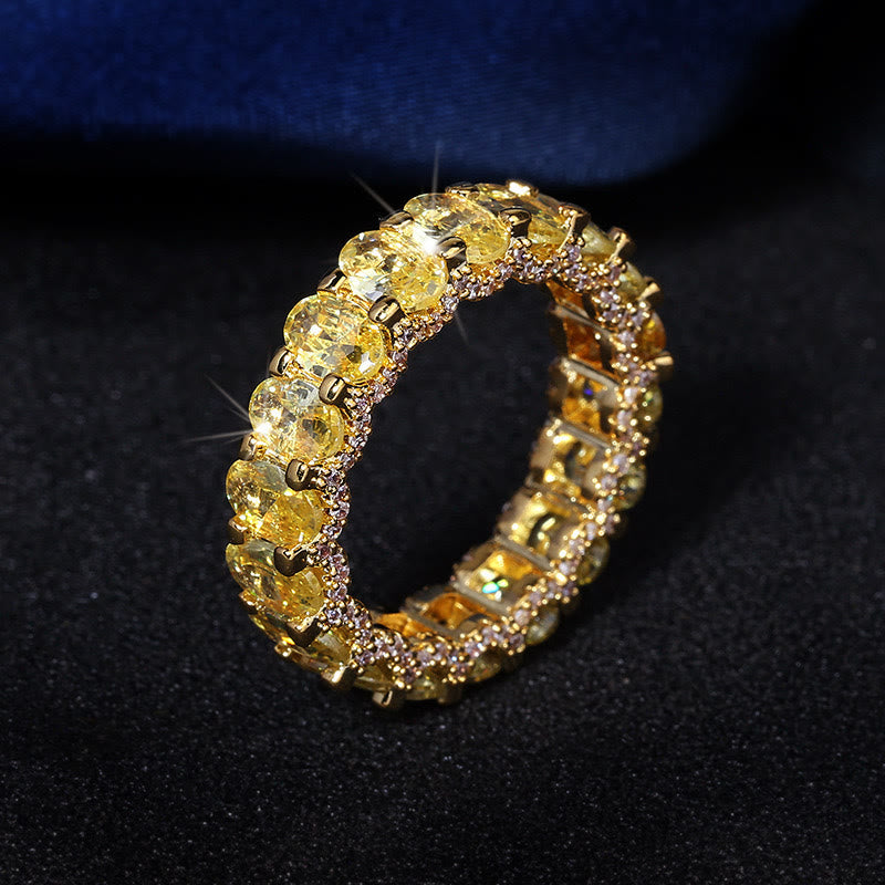 Zirkonia-Ring mit durchgehendem Band, stapelbar, mit Kristallen besetzt – perfekt für Damen und Partys - image 6