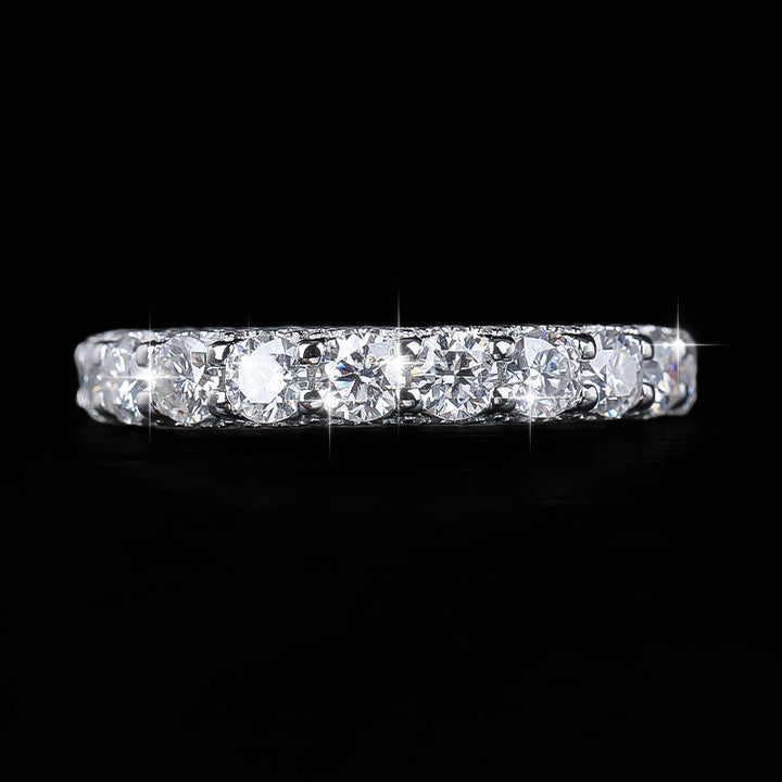S925 Silber Moissanit-Ring, stapelbarer Ehering für Damen - image 2