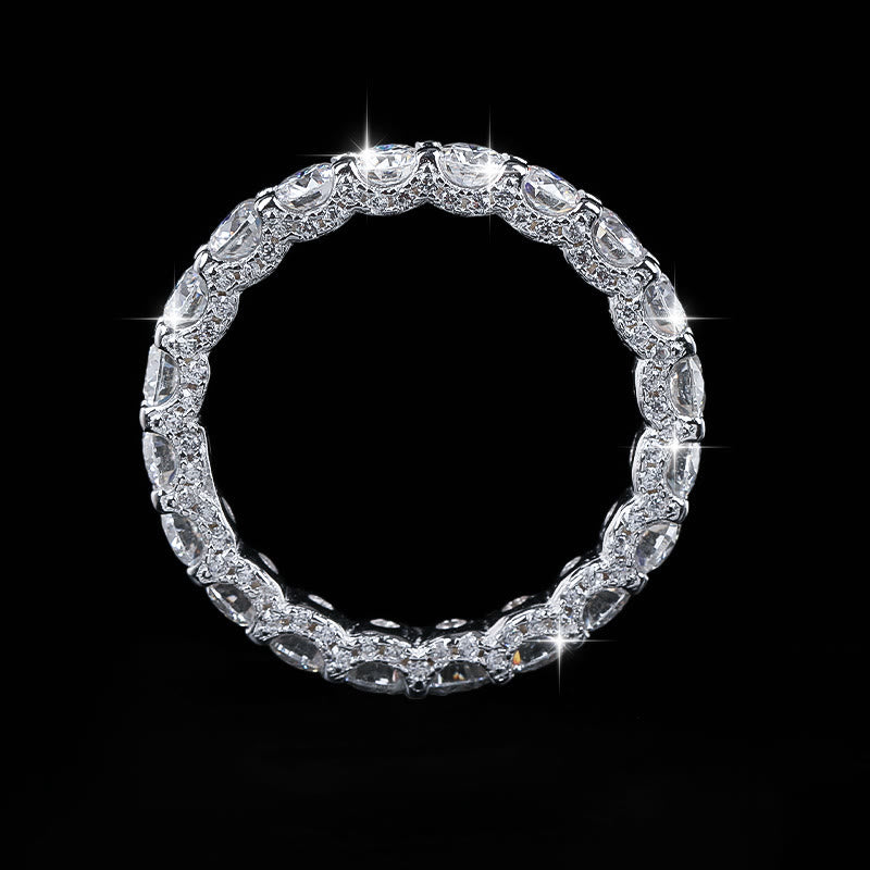S925 Silber Moissanit-Ring, stapelbarer Ehering für Damen - image 3
