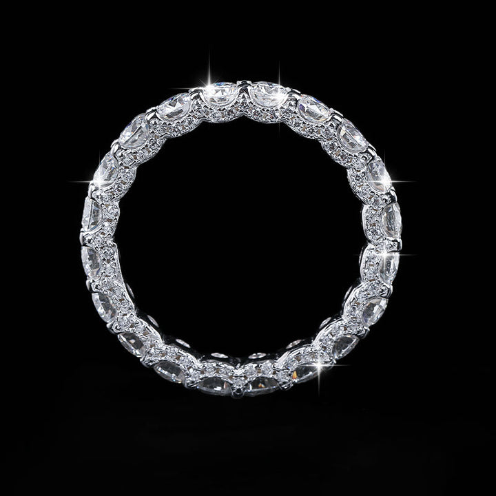 S925 Silber Moissanit-Ring, stapelbarer Ehering für Damen - image 3