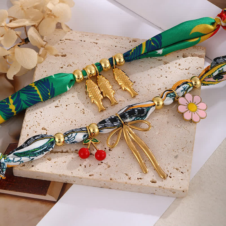 Kirschblüten-Goldfisch-Anhänger, tropischer Pop-Schal-Halskette - image 4