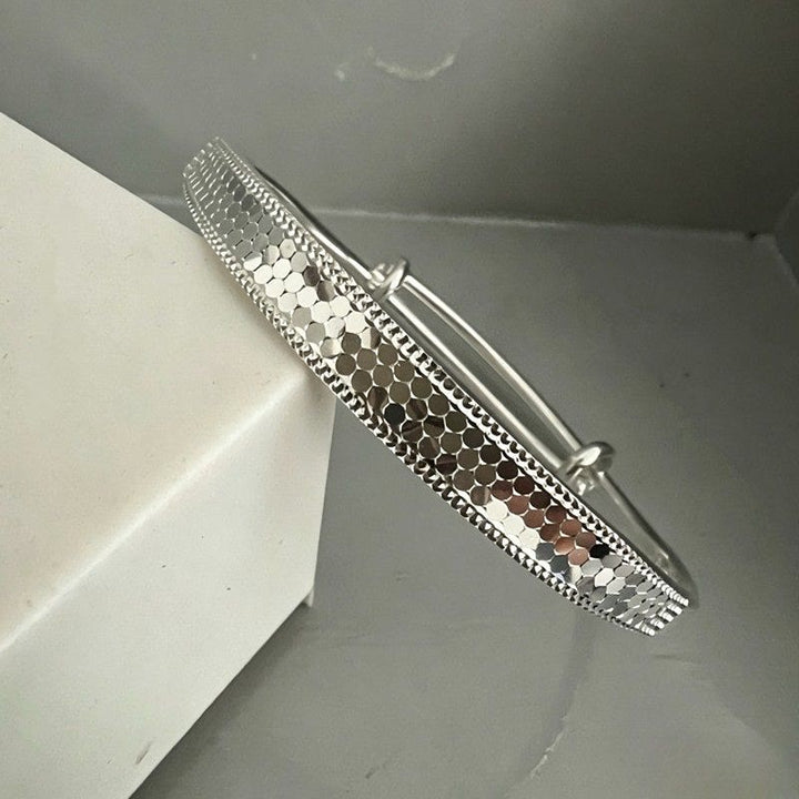 Verstellbares Armreif mit Drachenschuppenmuster, Kupferarmband mit Zug- und Druckverschluss für Damen - image 3