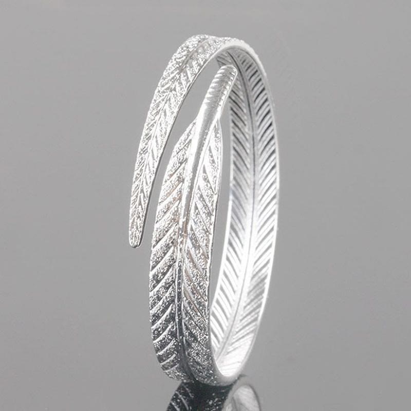 Vintage-Armreif mit Federverschluss, verstellbar, silberfarben, für Damen - image 0