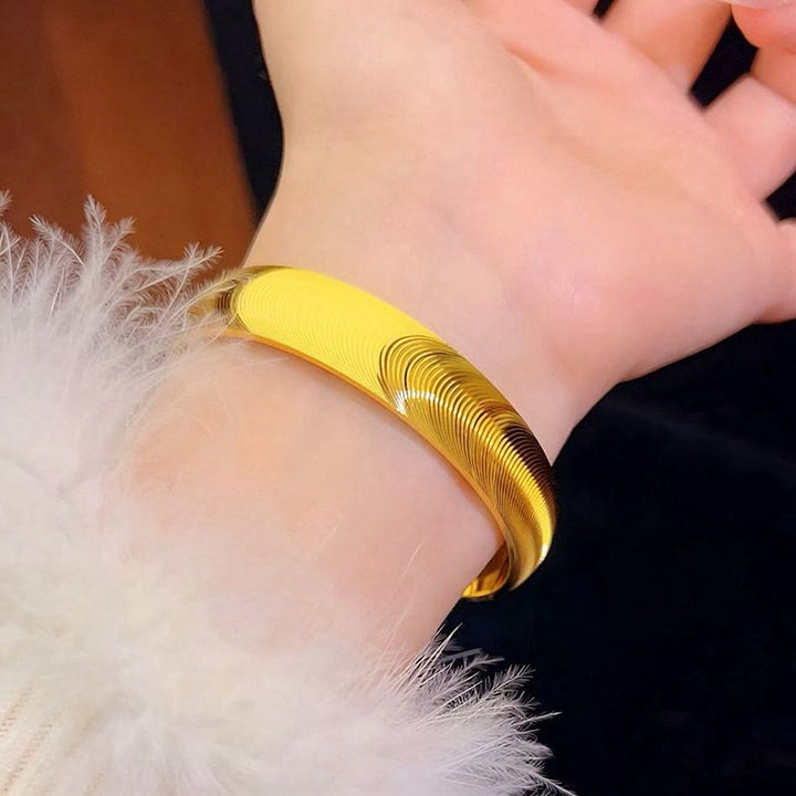 Breites, geschlossenes Katzenaugen-Armband, Vintage-Armband aus poliertem Material für Damen - image 8