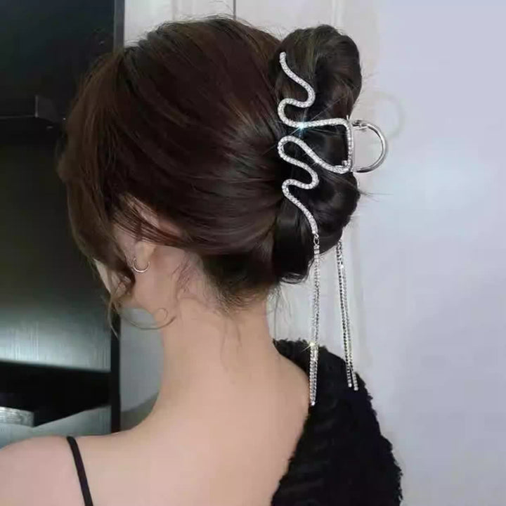 Siren Snake Strass-Haarspange für Damen mit Kristallquasten - image 1