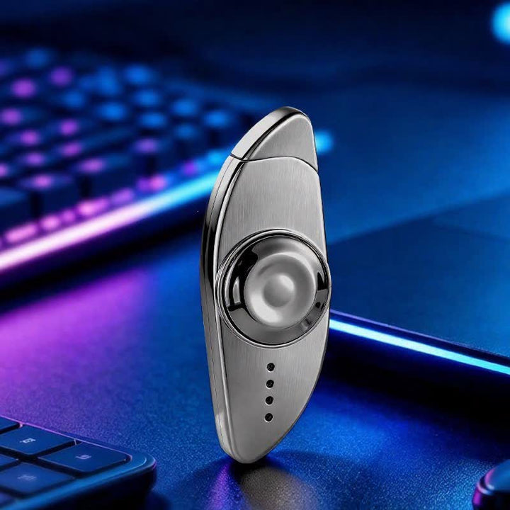 Kreativer Fidget Spinner zur Linderung von Augenstress Butanfeuerzeug - Leer - Grau - image 18