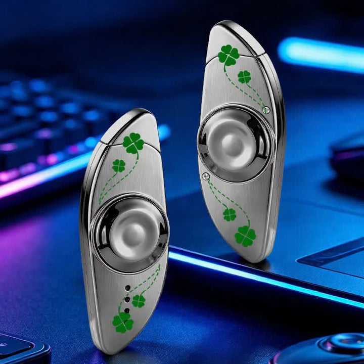Kreativer Fidget Spinner zur Linderung von Augenstress Butanfeuerzeug - Vierblättriges Kleeblatt - Grau - image 15