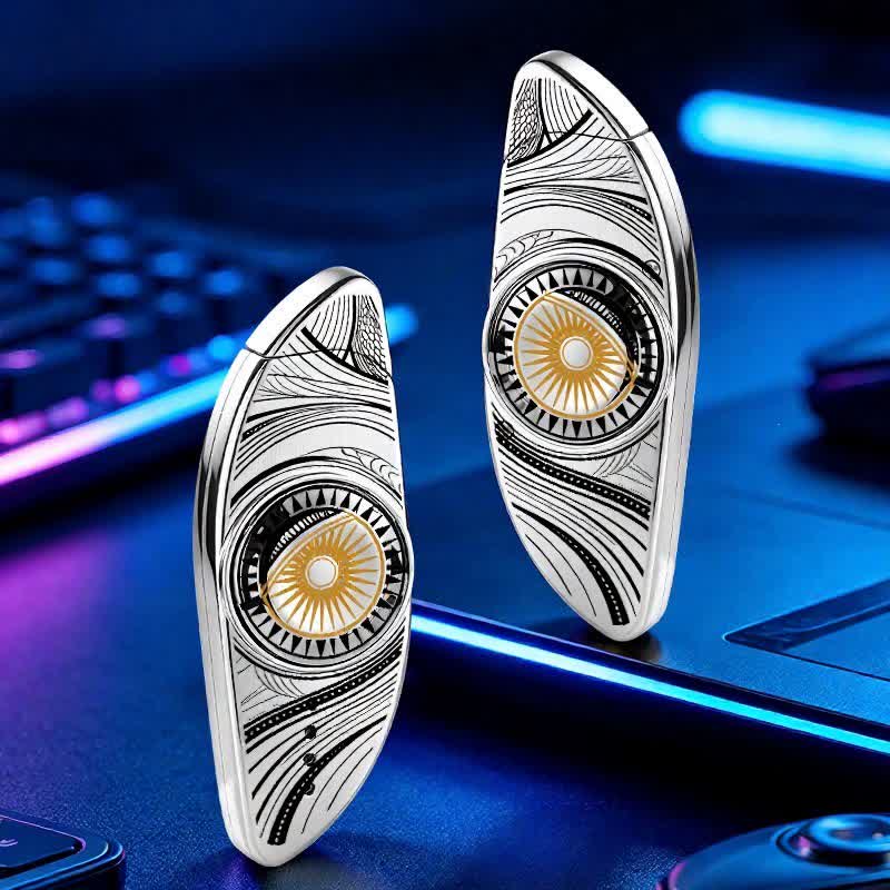 Kreativer Fidget Spinner zur Linderung von Augenstress Butanfeuerzeug - Auge - Silber - image 11