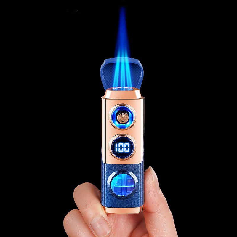 4-in-1 Smart Triple Flame Zigarrenfeuerzeug mit integrierter Zigarrenablage und Anstechhilfe - image 4