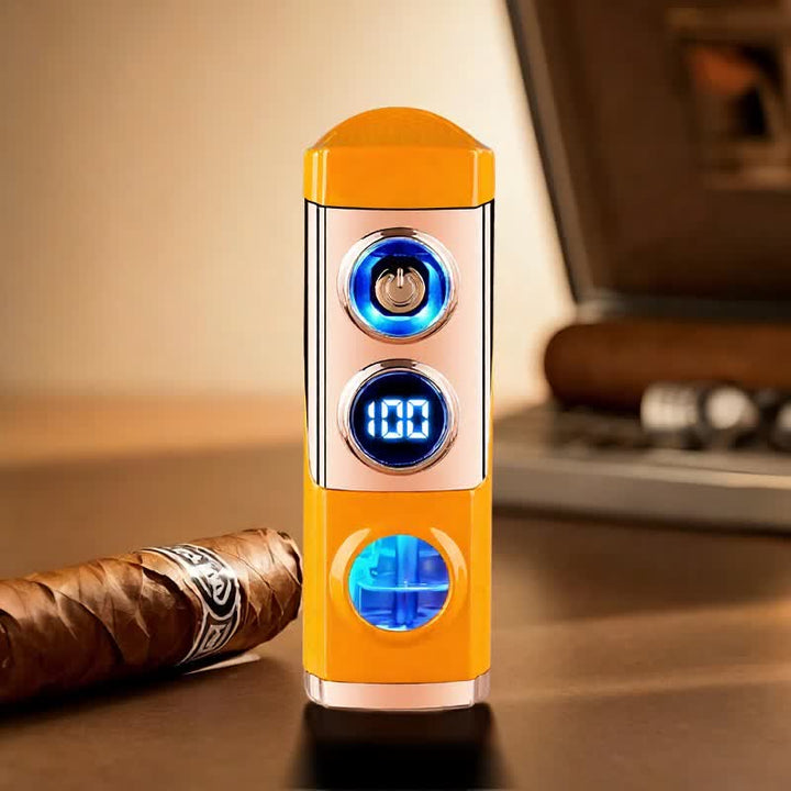 4-in-1 Smart Triple Flame Zigarrenfeuerzeug mit integrierter Zigarrenablage und Anstechhilfe - Orange - image 15