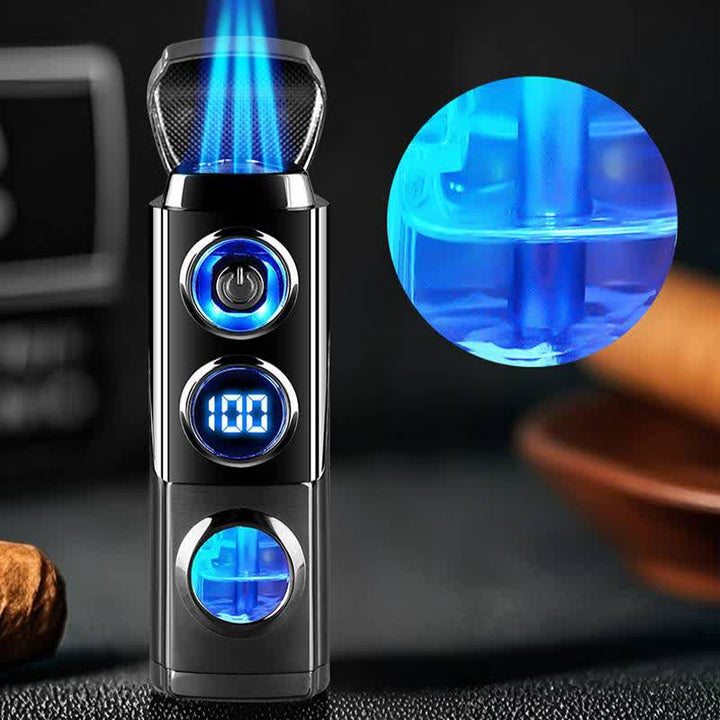 4-in-1 Smart Triple Flame Zigarrenfeuerzeug mit integrierter Zigarrenablage und Anstechhilfe - image 5