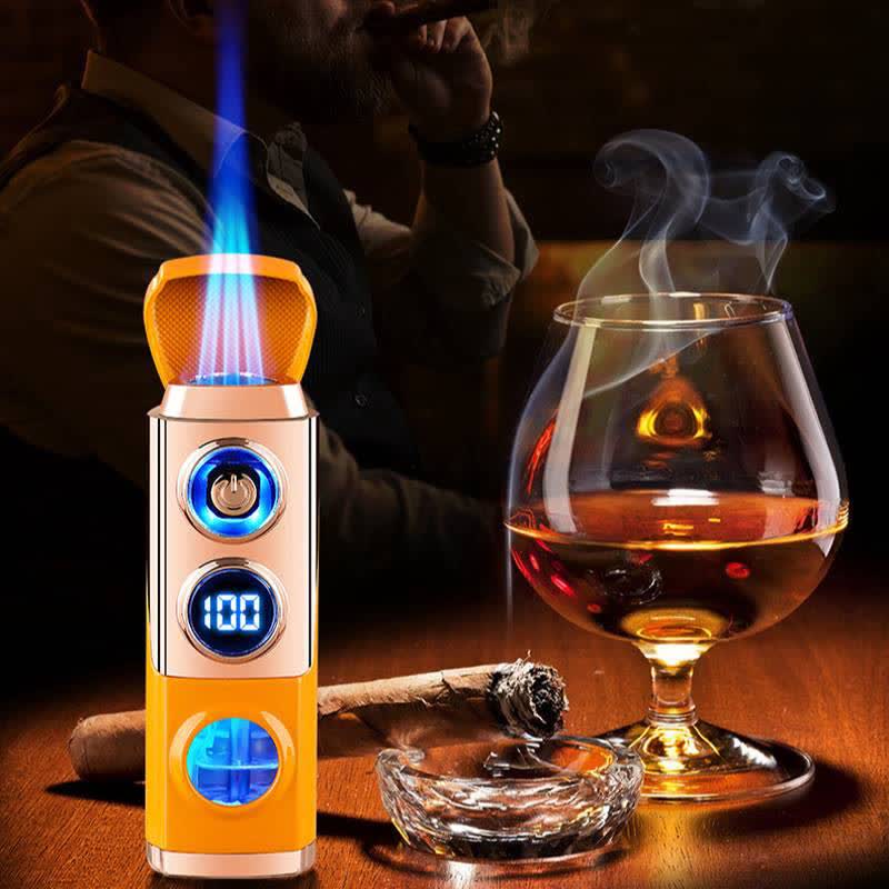 4-in-1 Smart Triple Flame Zigarrenfeuerzeug mit integrierter Zigarrenablage und Anstechhilfe - image 12