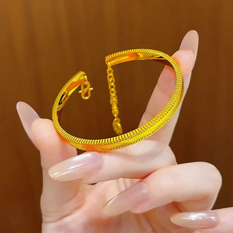 Vintage offenes, verstellbares Armband mit Quaste in Form eines Münzkürbisses, Retro-Armband, galvanisiert, für Damen - image 2