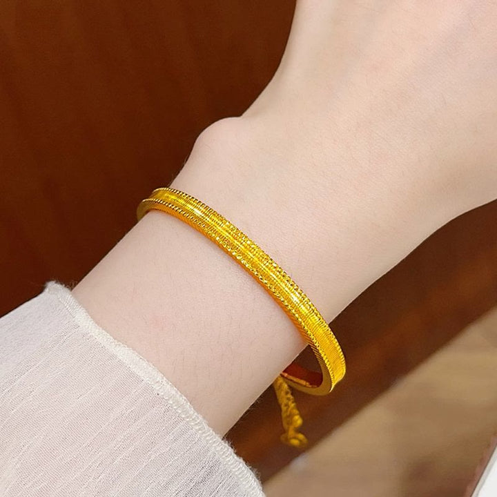 Vintage offenes, verstellbares Armband mit Quaste in Form eines Münzkürbisses, Retro-Armband, galvanisiert, für Damen - image 4