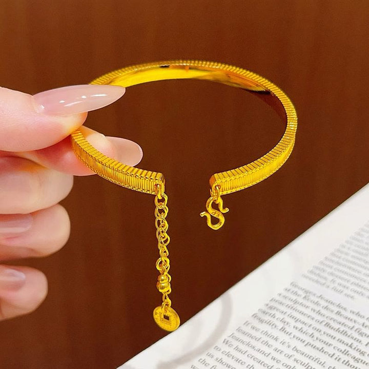 Vintage offenes, verstellbares Armband mit Quaste in Form eines Münzkürbisses, Retro-Armband, galvanisiert, für Damen - image 3