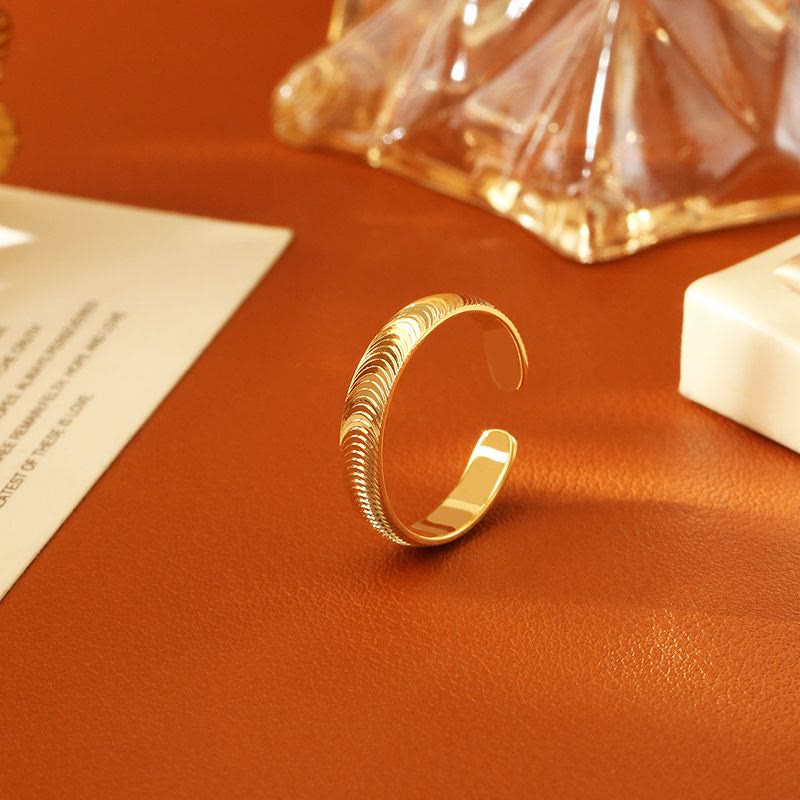 Vintage-Ring mit Drachenschuppenmuster, verstellbar, offen, Unisex - Gold - image 5