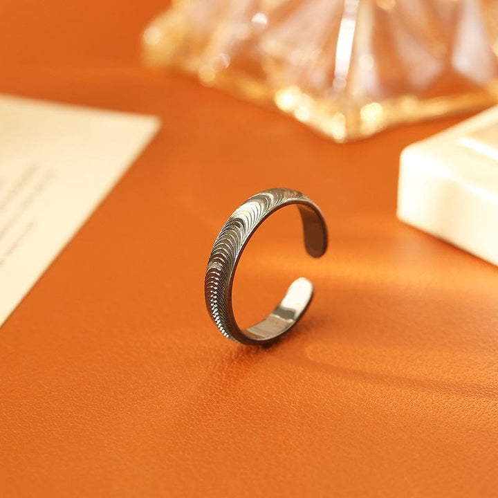 Vintage-Ring mit Drachenschuppenmuster, verstellbar, offen, Unisex - Schwarz - image 4