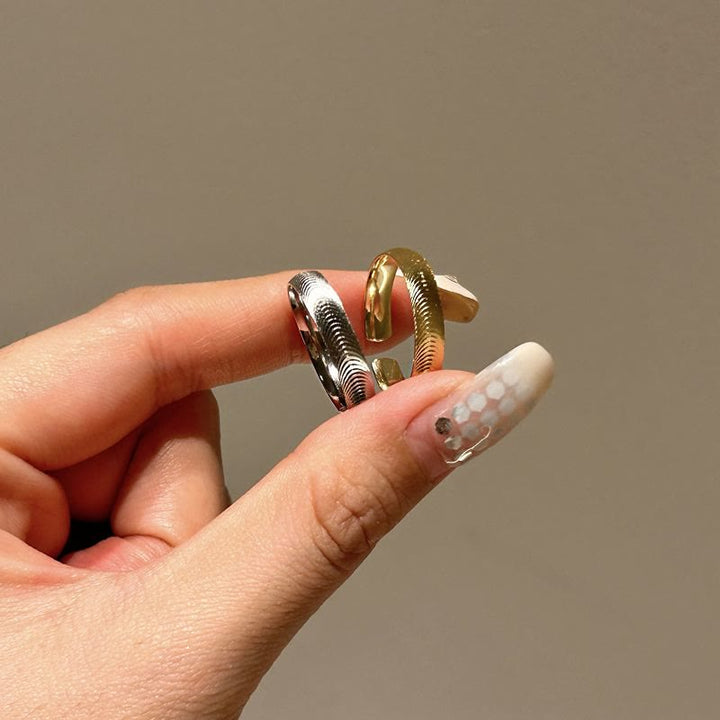 S925 Silber Katzenaugenring, offener, verstellbarer Ring für Damen - image 0