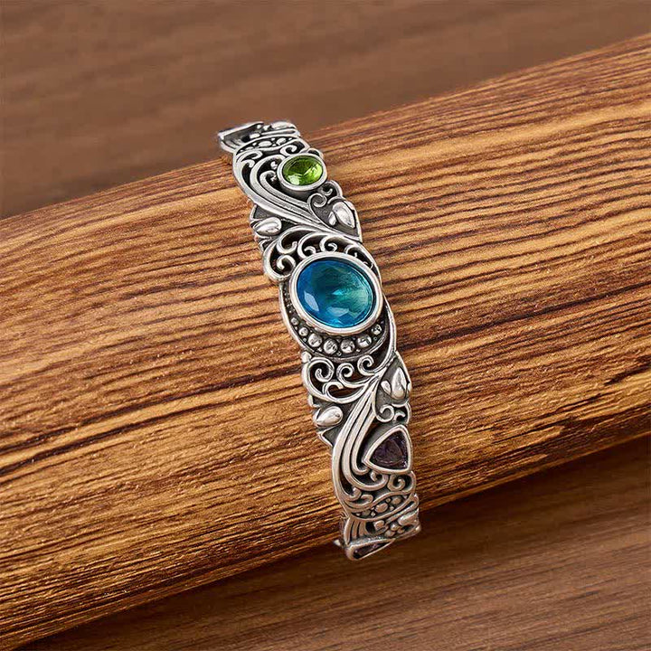 Verziertes, offenes Armband mit Edelsteinen - image 2