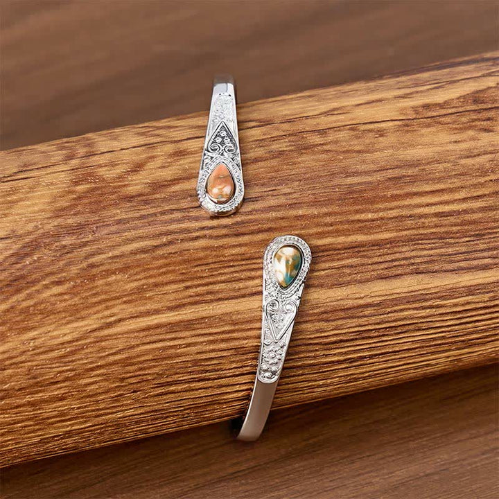 Robustes, schönes Armband mit zwei türkisfarbenen Tropfen - image 9