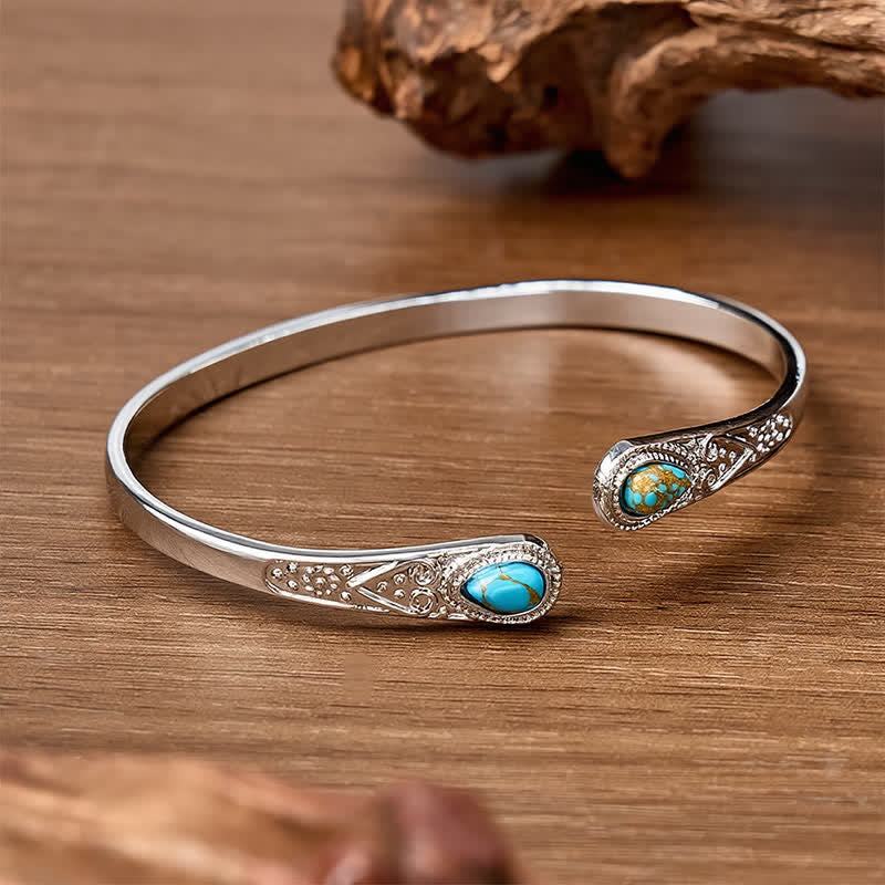 Robustes, schönes Armband mit zwei türkisfarbenen Tropfen - image 3