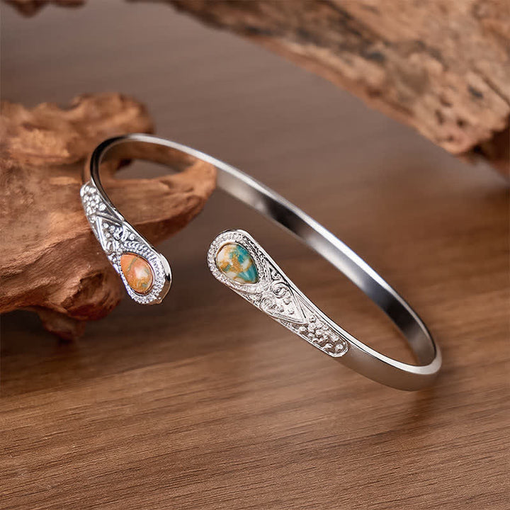 Robustes, schönes Armband mit zwei türkisfarbenen Tropfen - image 10