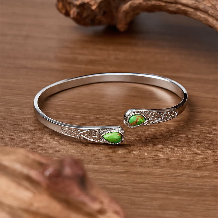 Robustes, schönes Armband mit zwei türkisfarbenen Tropfen - image 7