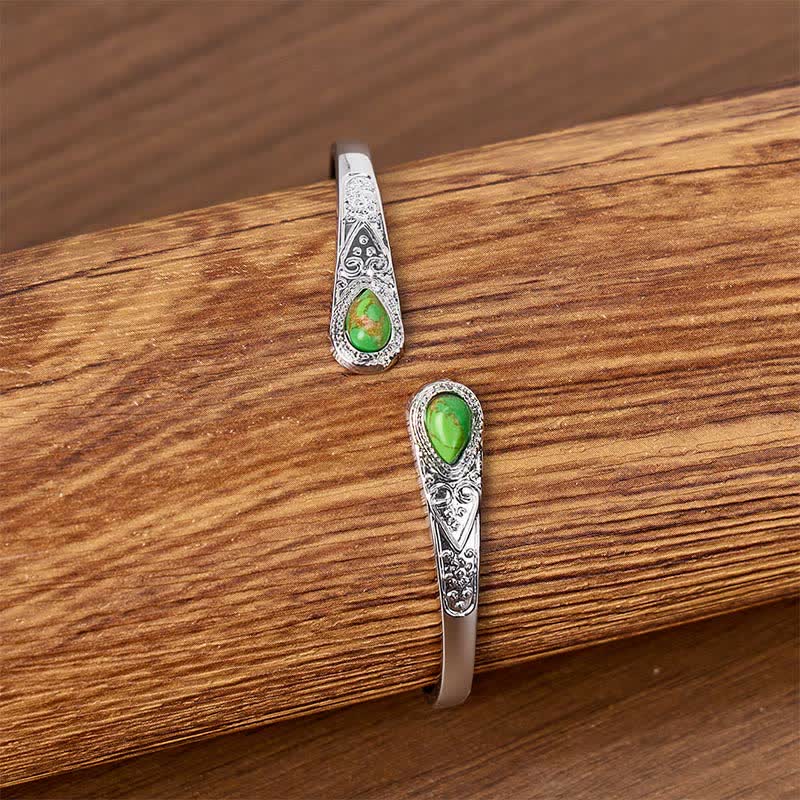 Robustes, schönes Armband mit zwei türkisfarbenen Tropfen - image 5