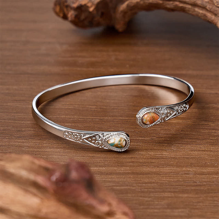 Robustes, schönes Armband mit zwei türkisfarbenen Tropfen - image 11