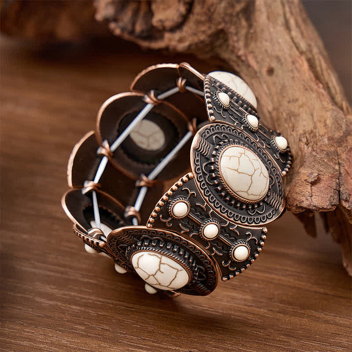 Großes, weit geöffnetes Armband mit türkisfarbenen Perlen im Palaststil - image 8