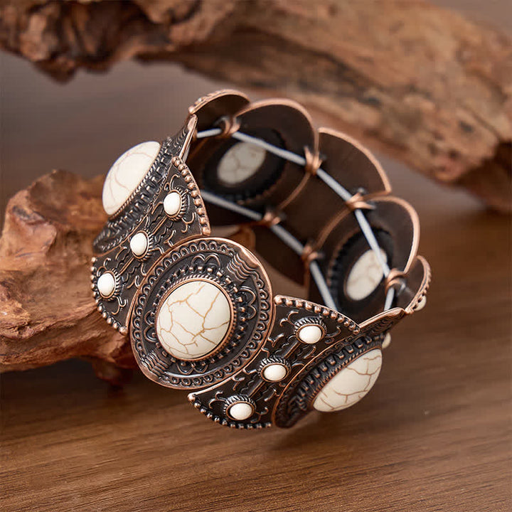Großes, weit geöffnetes Armband mit türkisfarbenen Perlen im Palaststil - image 7