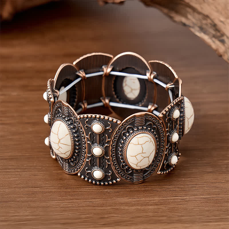 Großes, weit geöffnetes Armband mit türkisfarbenen Perlen im Palaststil - image 6