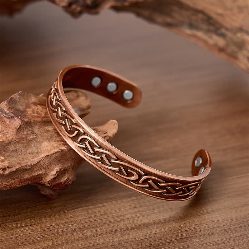 Magnetisches Heilarmband aus Kupfer mit Rosenblütenmotiv - image 3