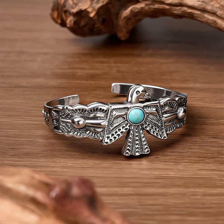 Offenes Armband mit Westlichem Adler-Donnervogel-Türkis - image 4