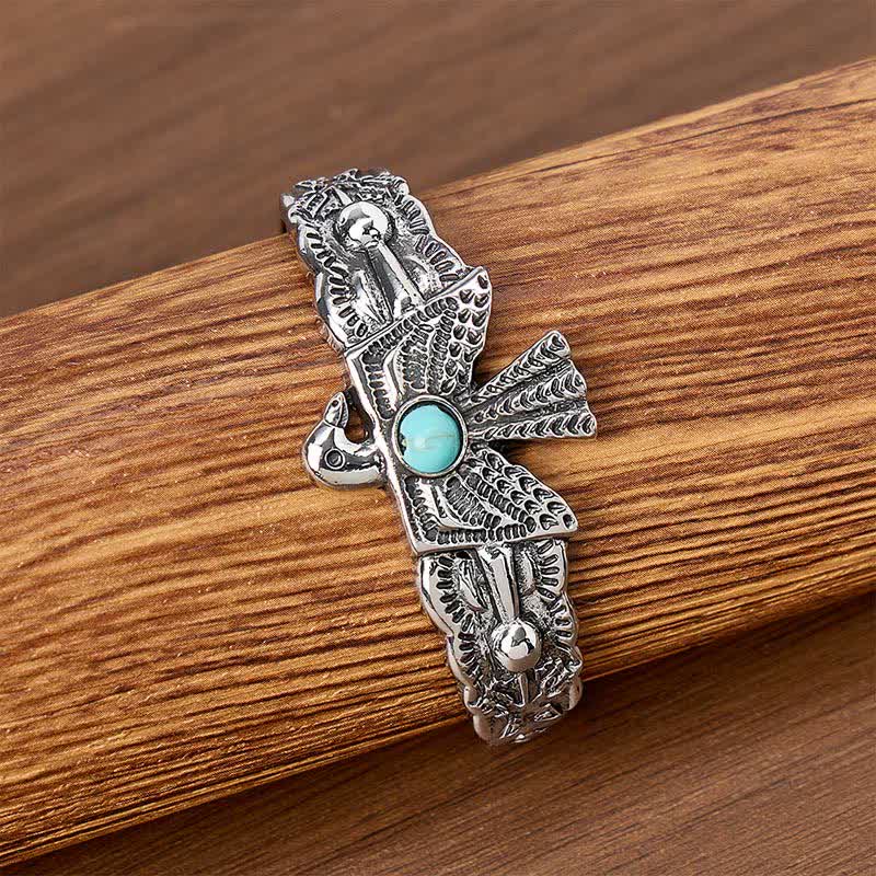 Offenes Armband mit Westlichem Adler-Donnervogel-Türkis - image 3