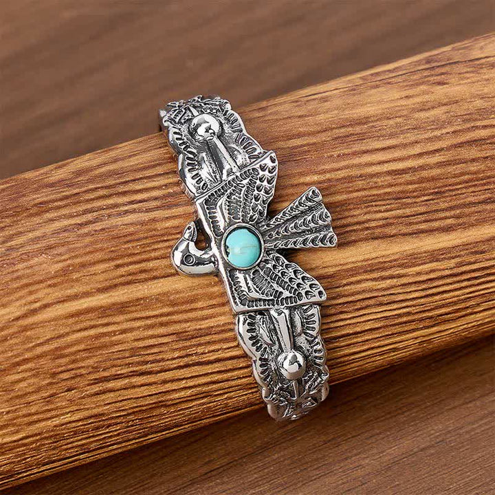Offenes Armband mit Westlichem Adler-Donnervogel-Türkis - image 3