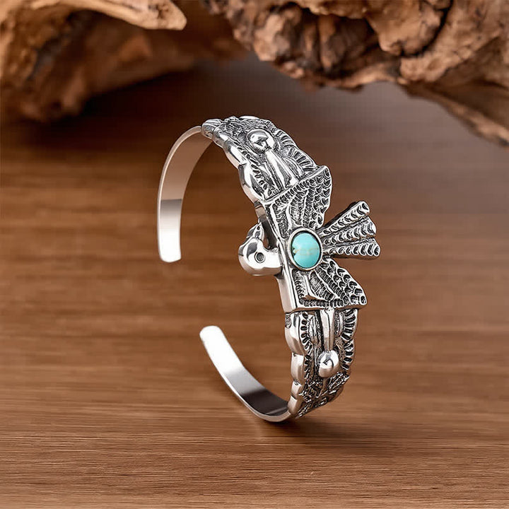 Offenes Armband mit Westlichem Adler-Donnervogel-Türkis - image 2