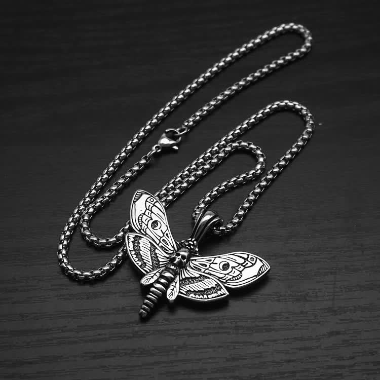 Unisex Gothic Punk Totenkopfschwärmer-Halskette - image 2