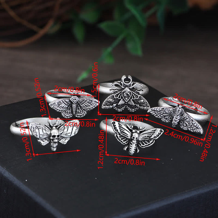 Totenkopfmotte Gothic Statement Opening Ring Kollektion - image 13
